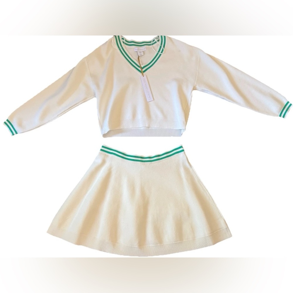 House of Harlow White and Green Trim Set